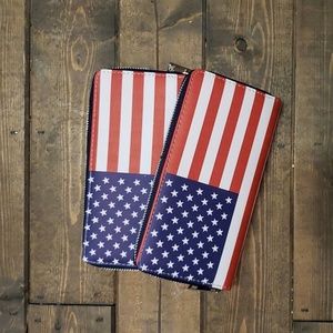 America flag zipper wallet
